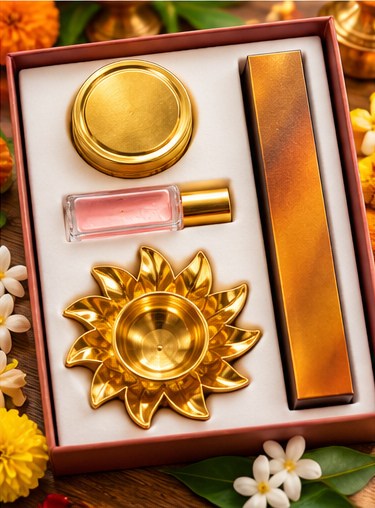 Sun Shaped diya gift set